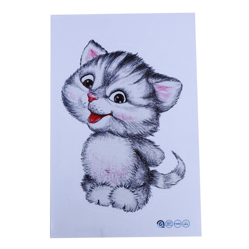 Mooie Kitten Wc Stickers Muurstickers 3D Gat Kat Dieren Muurschilderingen Home Decor Koelkast Posters: E