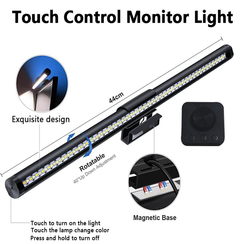 Ralca-metalen knop afstandsbediening oogvriendelijke schermlichtbalk led bureaulamp usb magnetische lichttafel computermonitor bureaulamp