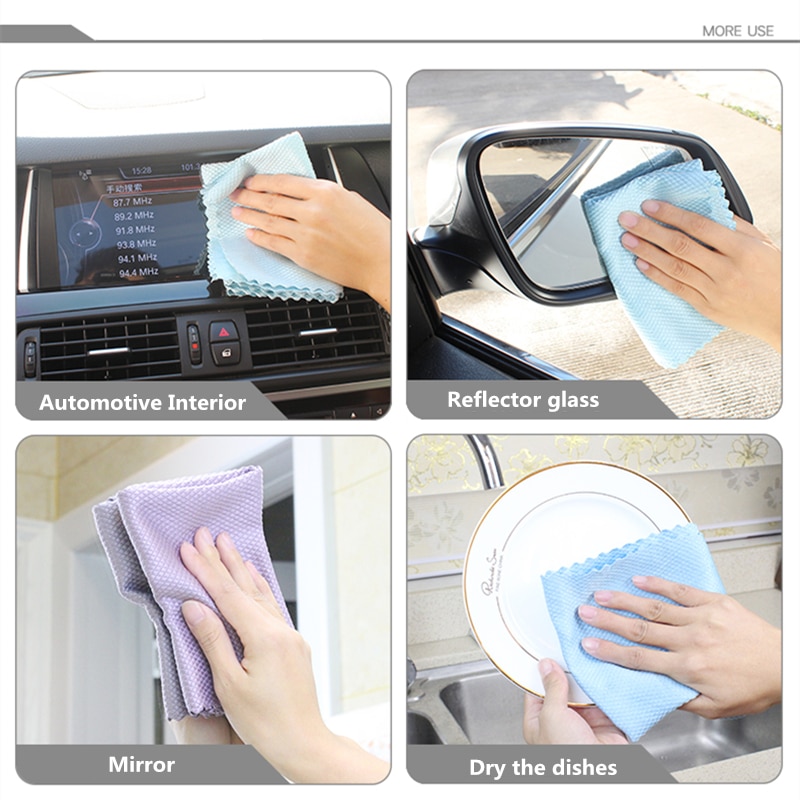 Microfiber Cloth for Glass 15.7"x15.7" Wine Glass Cleaning towel Clean Windows & Mirrors No Scratch Lint Free cloths kitchen