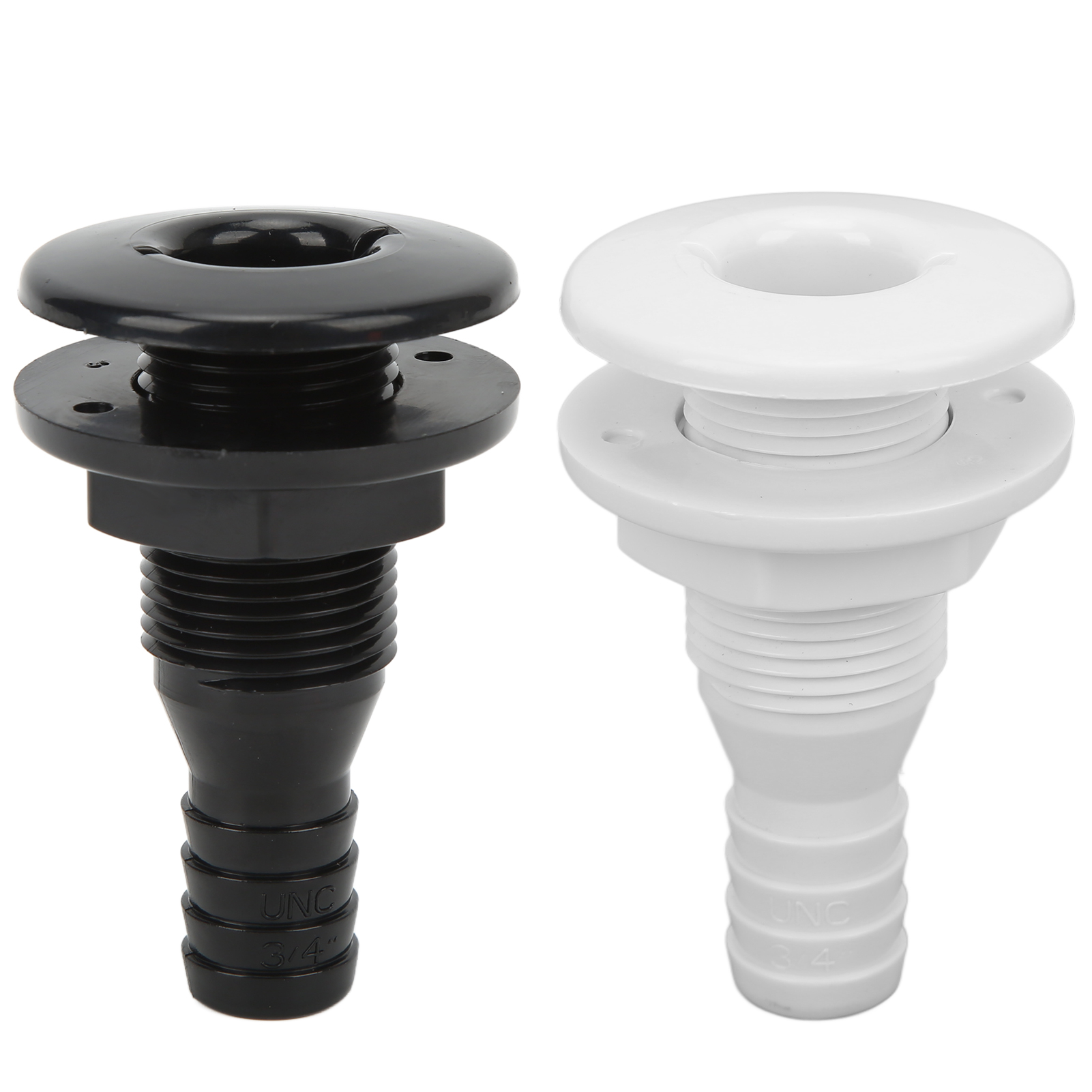 Boats Fitting Boat Through Hull Connector 3/4in ABS Plastic Hose Coupling Drain Outlet Accessory Drain Scupper Thru Hull Fitting