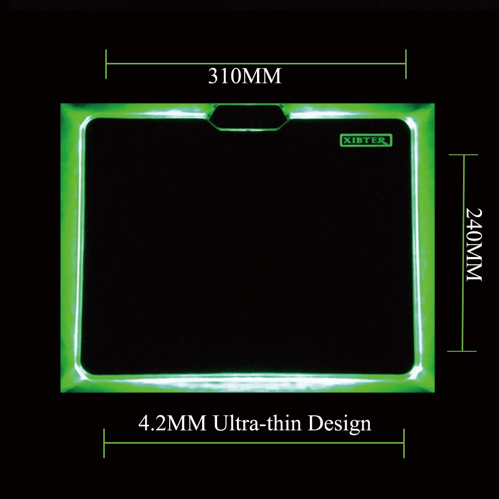 XIBTER Producten Aanbevelen De RGB Game Licht Muismat, 310*240mm Kan Zeven Kleur Cyclus Kan Ook Vaste In monochroom.