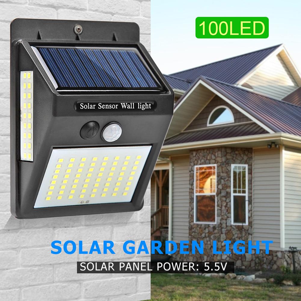 100LED Solar Light PIR Motion Sensor Wall Light Outdoor Garden Security Lamp For Garden Decoration Street Lantern