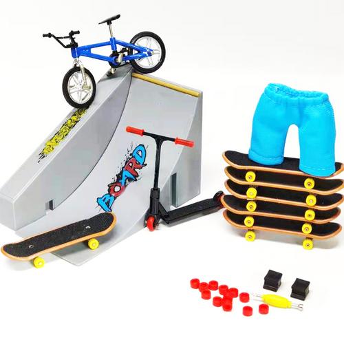 Rampe de skate pour enfants, jeu de sport, pour doigt, planches à roulettes, ensemble de pièces, touche, pour mini vélo, parc de formation, jouet,: C