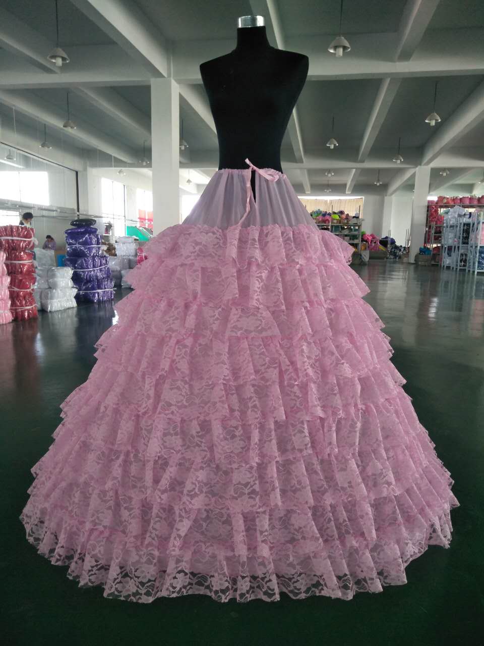 Conjunto de 6 aros de 9 capas de encaje para mujer, falda larga de tul grande, ropa interior para vestido de boda, disponible