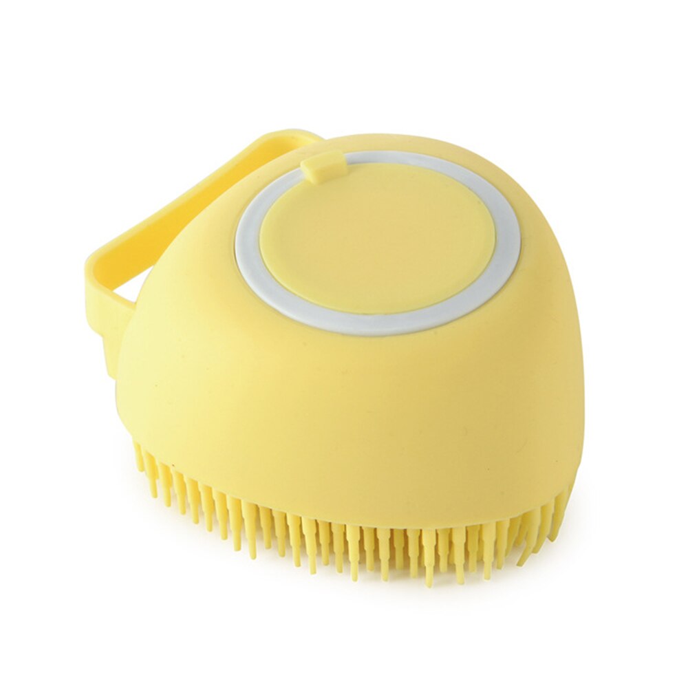 Hond Shampoo Borstel Kat Massage Kam Grooming Scrubber Borstel Zachte Siliconen Rubber Borstels Voor Honden Katten Cleaning Grooming Tool: yellow