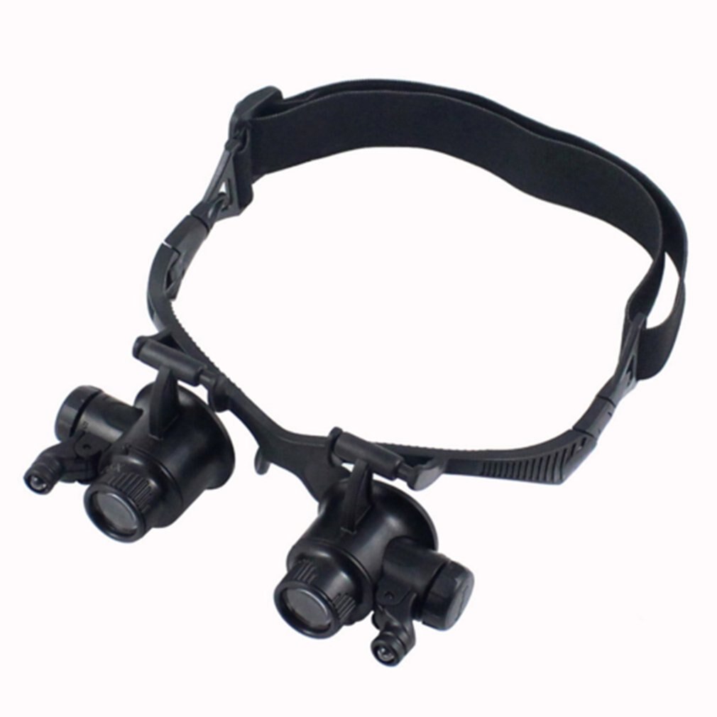 Led Head-Mounted Vergrootglas Dubbele Bril Loep Lens Juwelier Horloge Repair Meting Met Led Lamp
