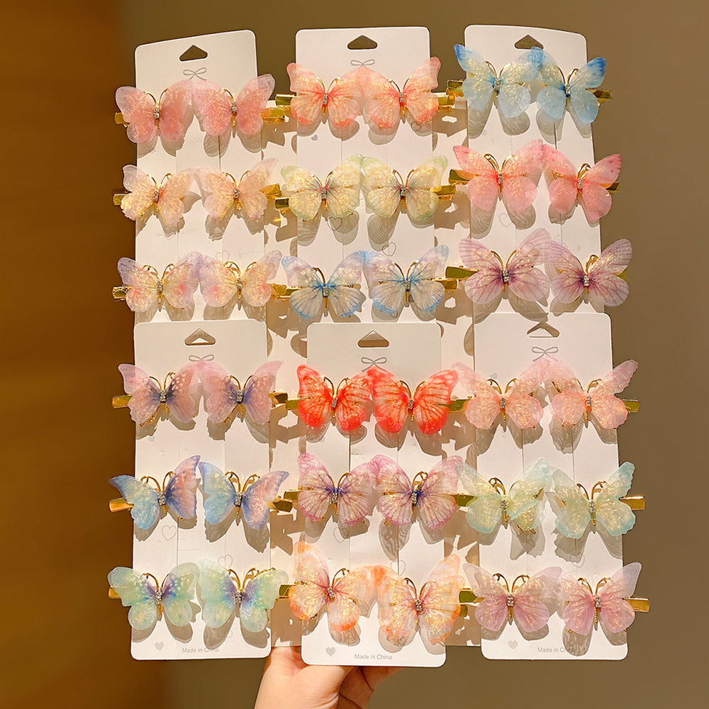 6/12/24/36 piezas de horquillas de mariposa para niña que no daña el cabello, horquillas súper bonitas y lindas