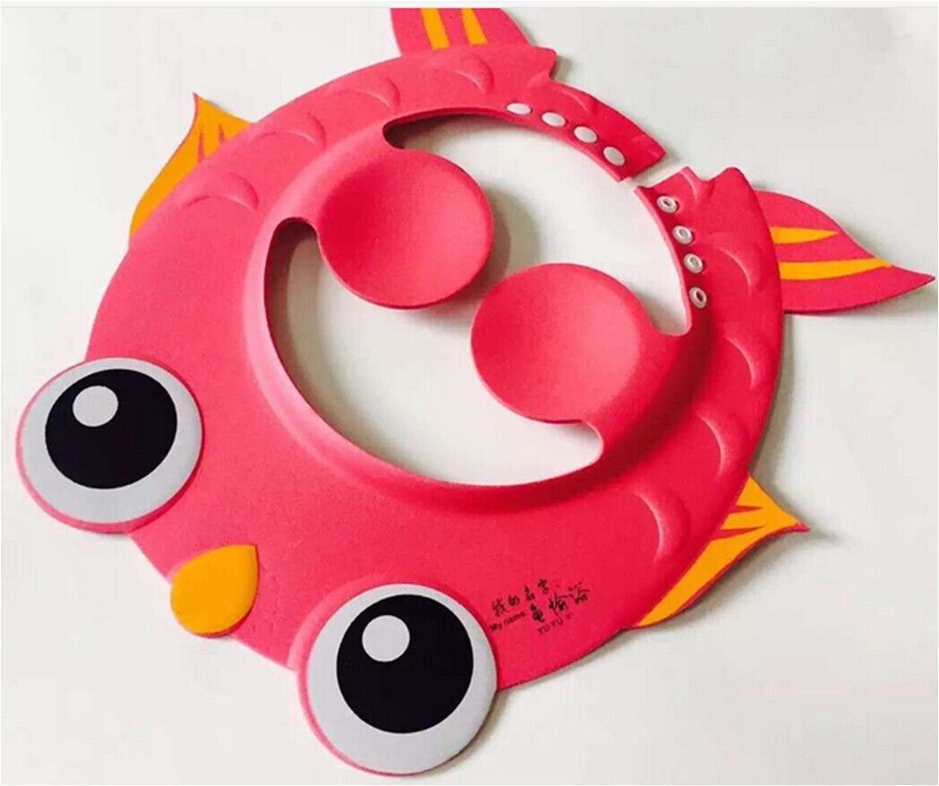 Gorro de baño seguro para bebé, niño y niña, champú, gorro de ducha, protector para el cabello: Rojo