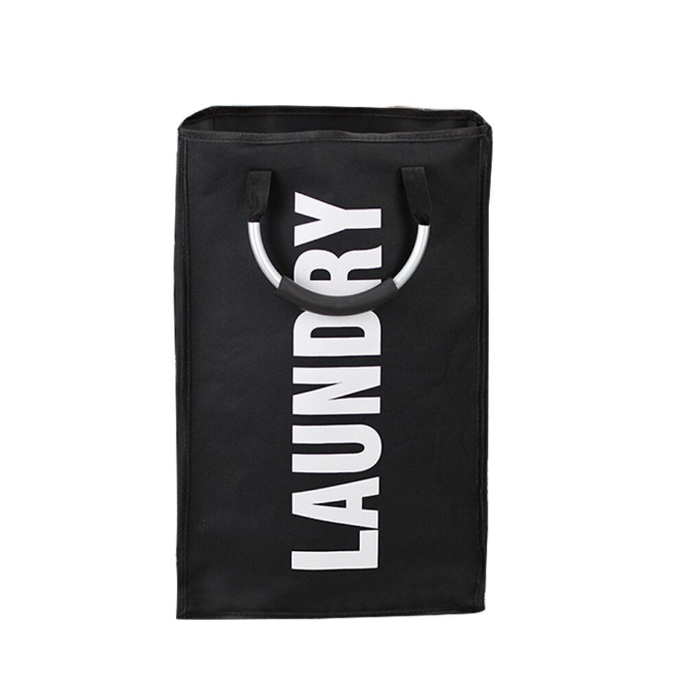 Tote bag Foldable Laundry Bag Large Dirty Laundry Basket Hamper Sorter Oxford Cloth Dirty Clothes Bag with Aluminum Handle: Black 1