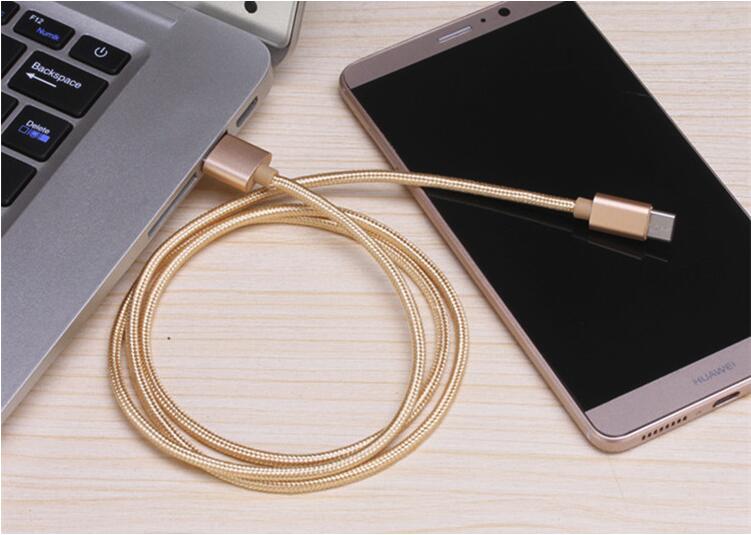 GuSuo Nylon Braided Type-C USB3.1 Data Cable Micro USB Cable for Fast Charging Data Sync Extended Wire 1 Meter 3 Colors: Gold / MicroUSB