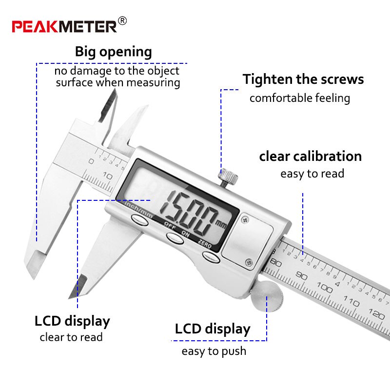 6-inch Electronic Digital Vernier Caliper Micrometer Measuring 0-150mm Stainless Steel Calipers Gauge Measuring & Gauging Tools