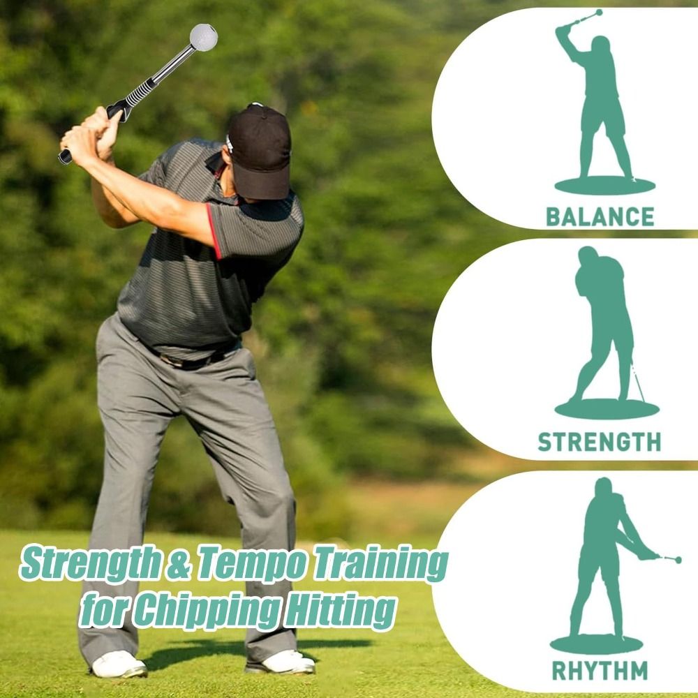 Retractable Golf Swing Training Aid With Click Feedback Strength&Tempo Training Golf Grip Trainer Portable Golf Alignment Sticks