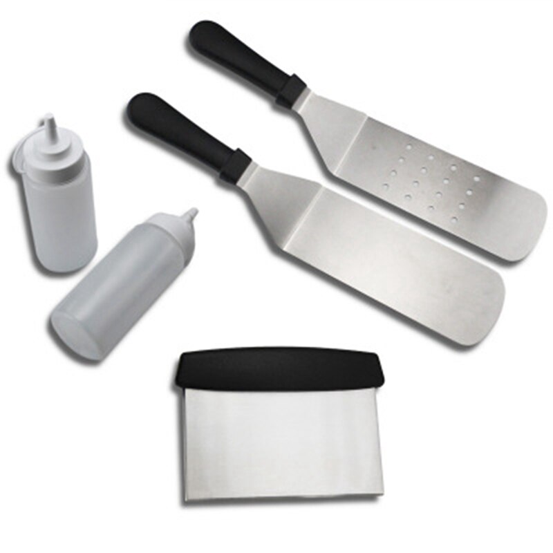 ! Rvs Spatel En Grill Pan Spatel-Grill Set Is Perfect Voor Gietijzeren Grill Platte Top Grill: Default Title