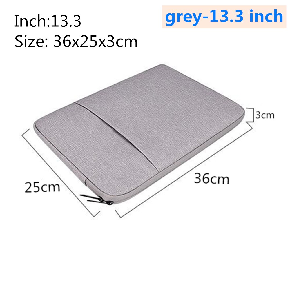 Waterproof Laptop Bag for Macbook Air 13.3" 14.1"15.4" 15.6"inch Men Women laptop liner sleeve bag Notebook Felt Tablet Case: grey-13.3 inch