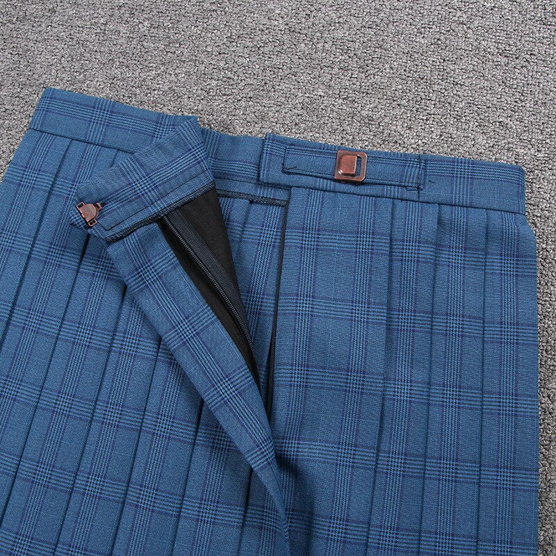 Blue Ling Frames Korean Style Student Skirt Harajuku Skirt Solid Plaid A-line Mini School Uniform Women