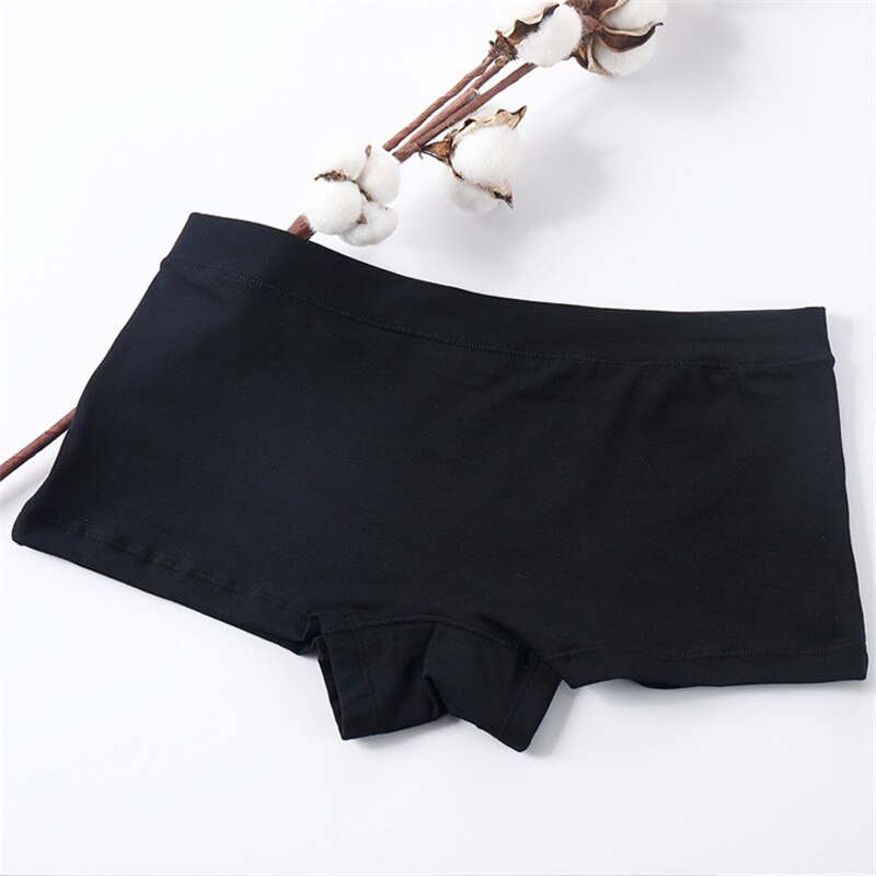 4color Womens Breathable Safety Short Pants Cotton Seamless Mid-Rise Solid Cotton crotch Girls summer Necessary shorts