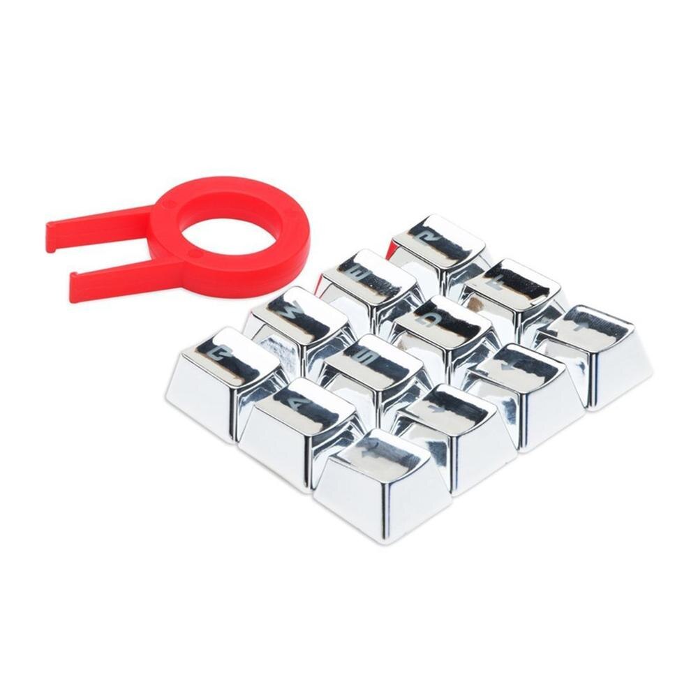 12 Translucidus Backlit Keycaps Met Key Puller Voor Mechanische Toetsenborden Slijtvast Galvaniseren Keycaps: silver
