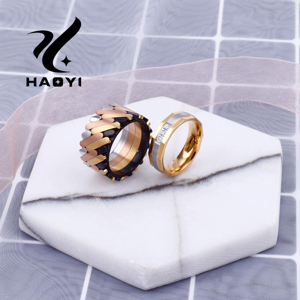 Haoyi Luxe Crystal Ring Voor Mannen Luxe Zirkoon Ring Voor Mannen Festiva Wedding Ring Luxe Sieraden