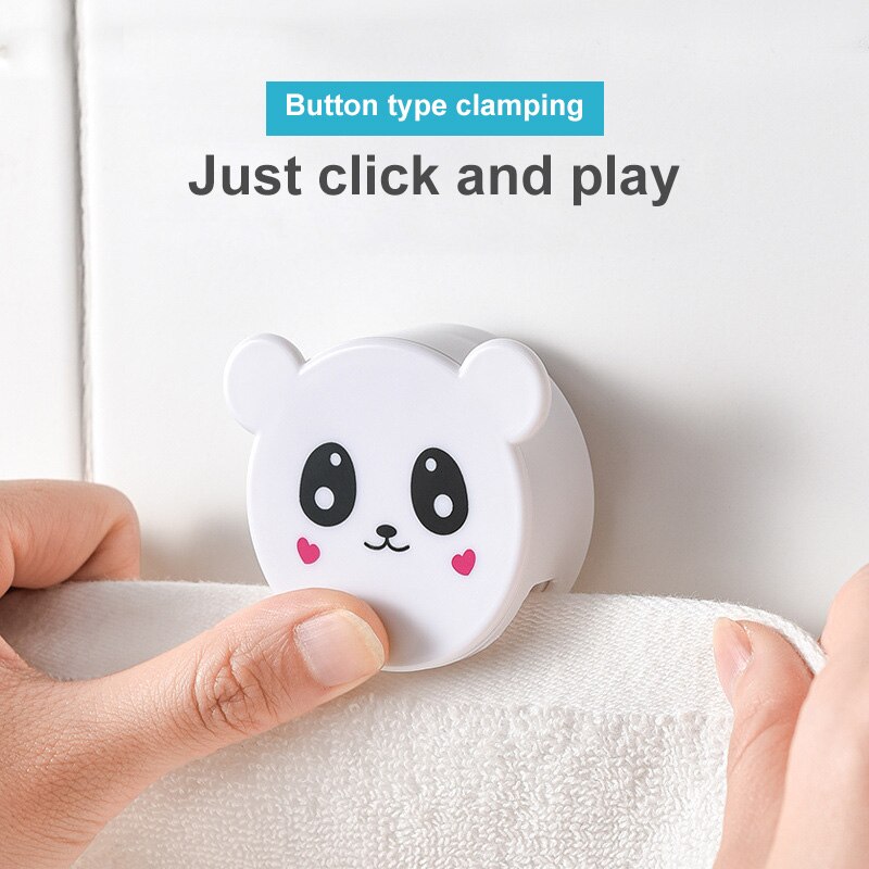 Badkamer Punch-Gratis Cartoon Handdoek Clip Viscose Opslag Keuken Muur Gemonteerde Rag Rack Badkamer Rack Plank Vier Kleuren