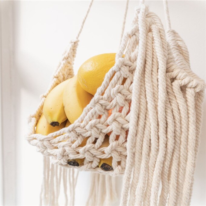 Macrame kori kasvi ripustin hedelmäkori