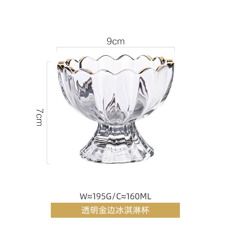 Ice Cream Cup Glass Cup Household Dessert Cup Ice Cream Yogurt Ice Cream Cold Drink Milk Shake Cup: Green