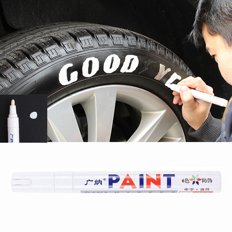 1 stücke Weiß Reifen Stift Fahrzeug Professionelle Auto Kratzer Reparatur Farbe Reifen Stift Ausbessern Reparatur Stift Auto Auto Motorrad Reifen