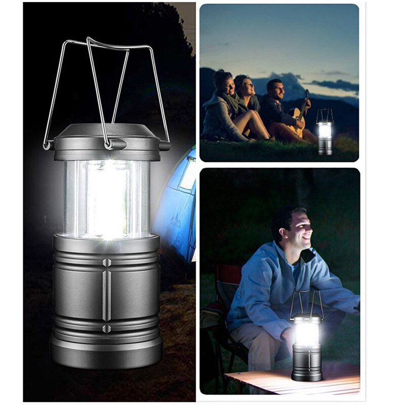 Ultra Bright LED Camping Lantern 3*COB Portable AA Battery Outdoor Tent Lamp Hanging Collapsible LED Camp Lantern Flashlight