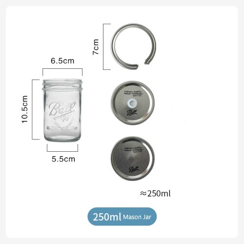 Mason Jar Glass Bottle with Lid Coffee Mug Fruit Saland Juice Sauce Camera Food Storage Container Sealed Tank Props Light Bottle: A / Straight Straw