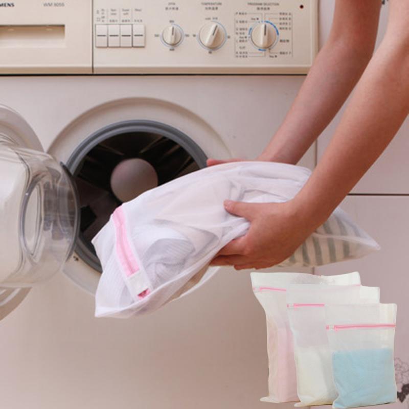 3 Sizes Mesh Laundry Bag Washing bag For Sock Washing Machine Pouch Clothes Bra Bags Knitted Protection Bag Not Deformed Pouch