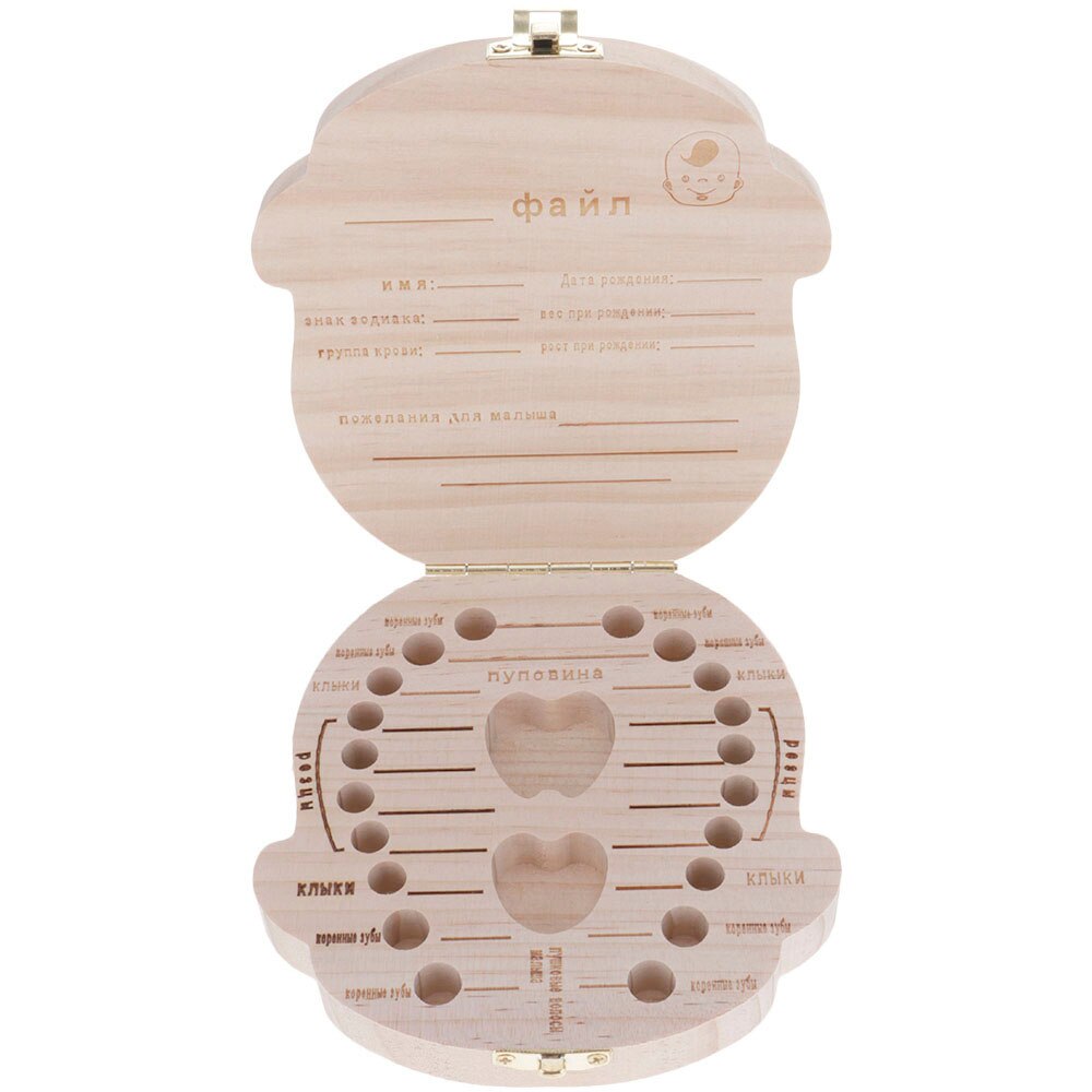 Baby groei souvenir doos gedrukt baby tand doos gekleurde houten: EYNH