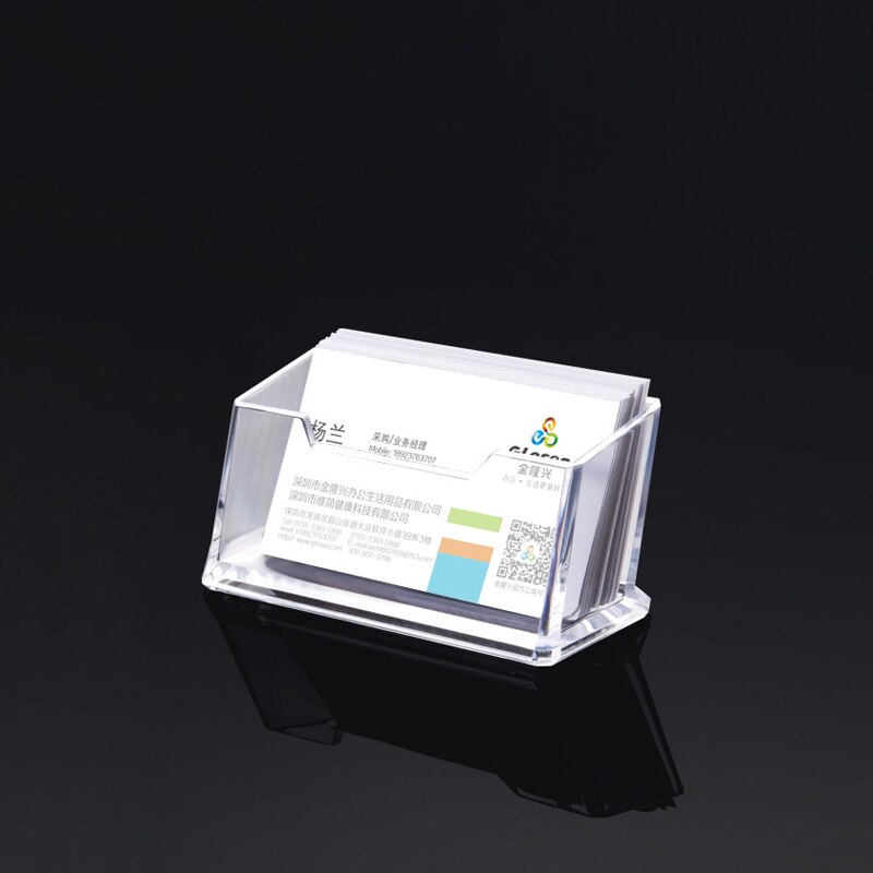 Clear Desk Shelf Box Storage Display Stand Acrylic Plastic Desktop Business Card Holder 1/2/3 Slots: 1 slot