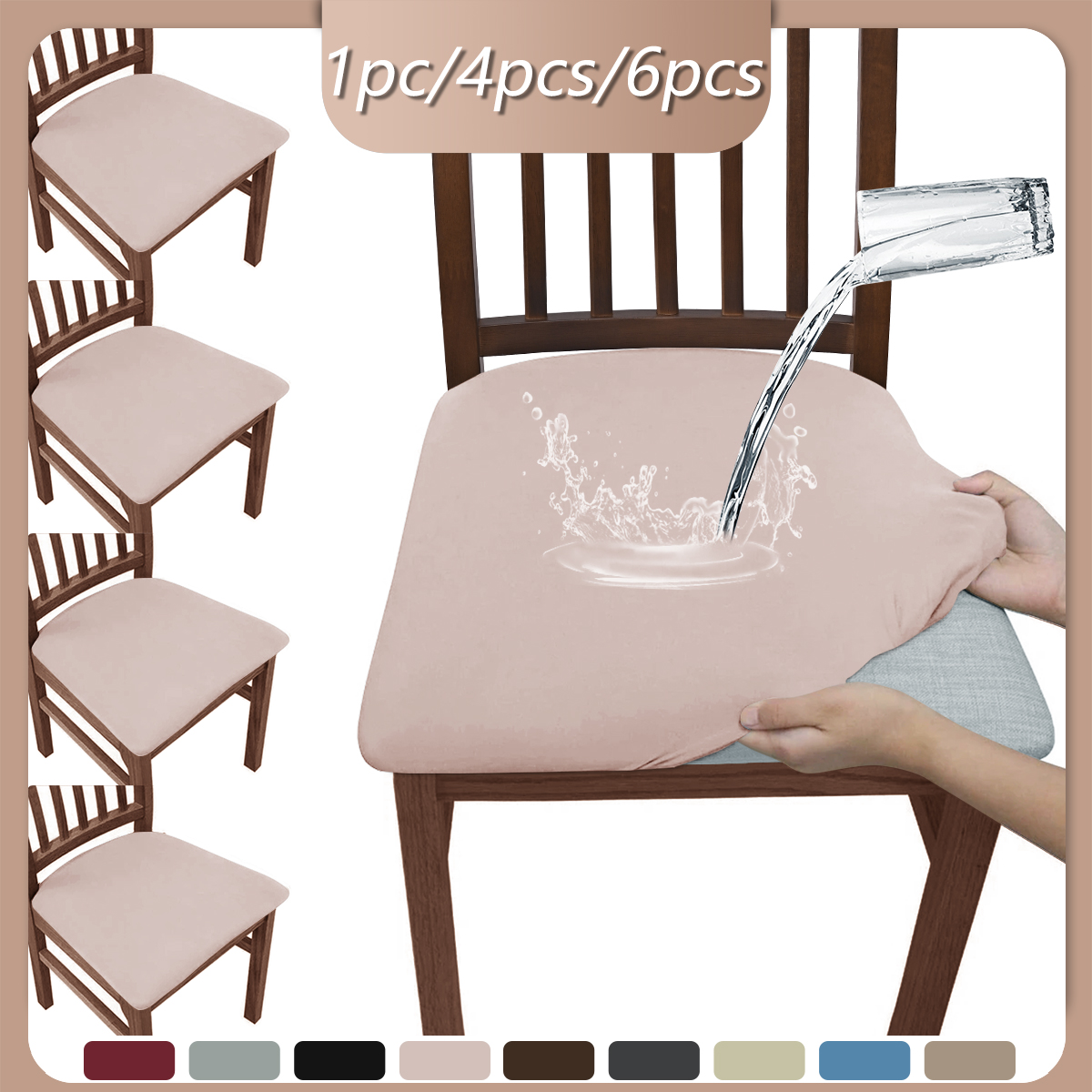 1 unidad/4 uds/6 uds cubierta de banco elástica de seda de leche de búfalo antiderrames de color puro, material exquisito, apariencia limpia.: Rosa / 60 x 180 cm