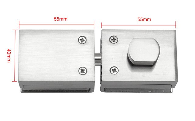 Double Glass Door Latches Lock 304 Stainless Steel Lock,Without Hole,Bidirectional Unlock Frameless Glass Door For Home Office: Brush surface0