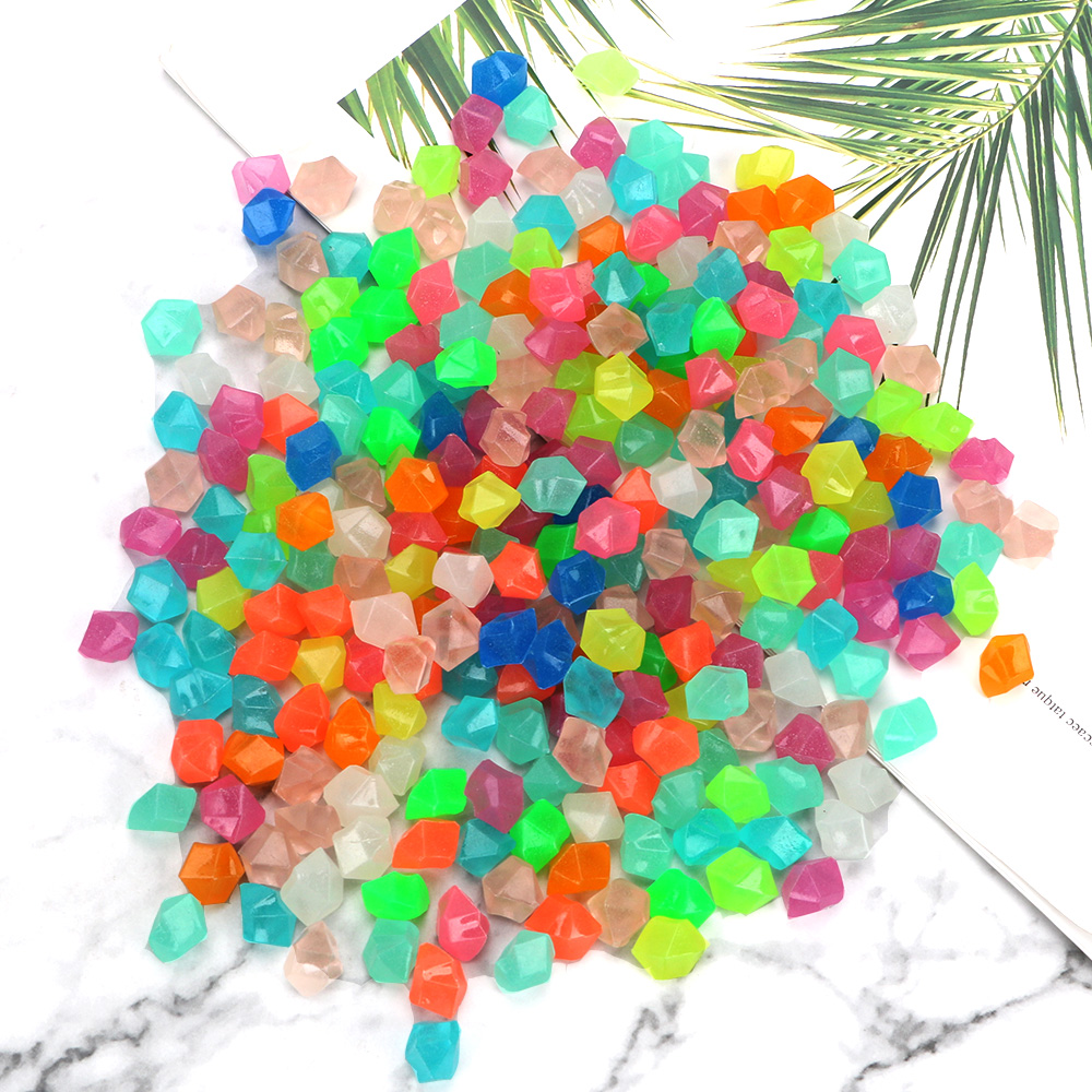 About 180 g /Pack 14mm Luminous Stone Glowing Pebbles Gravel Resin Artificial Cobblestone Home Decors Garden Decoration