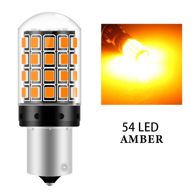 1PC P21w led py21w p21/5w LED BAU15 BA15S W21W T20 7440 7443 W21/5W 2835 54smd Light bulbs on cars Car Turn Signal Light: Yellow / 1156 ba15s P21W