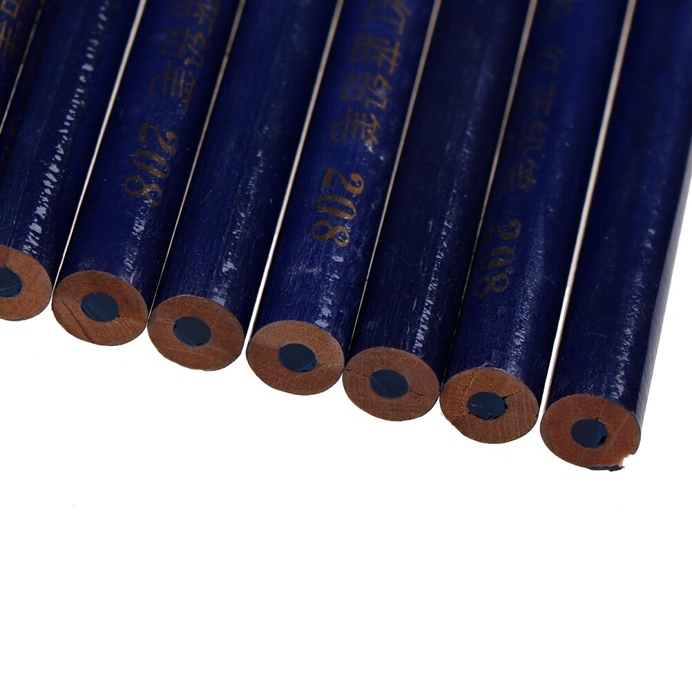 10pcs Blue And Red Lead Carpenter Pencils For DIY Builders Joiners Woodworking Thick Round Mark Pencil Office Stationery