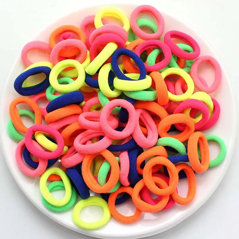 100/500pcs Colorful Nylon Elastic Hair Bands for Women Nylon Scrunchie TiesRubber Band Elastic Hair Band Girl Hair Accessories: L / Lavender