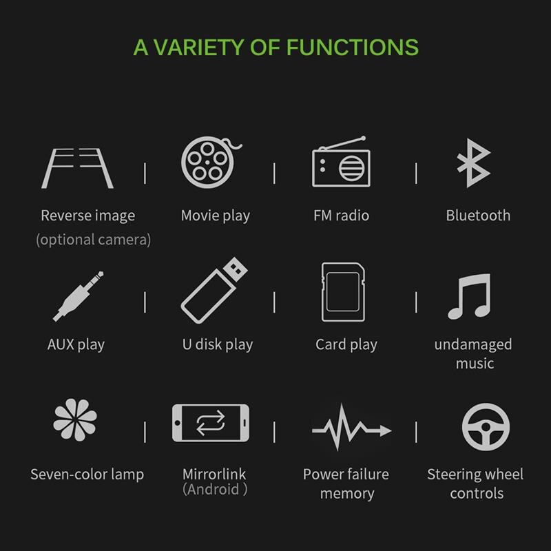 Onever Car Video MP5 Player USB FM Transmitter LCD Display Car Kit With Remote Control Steering Wheel Controls For IOS