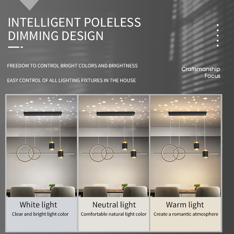 Restaurantbelysning 100cm lange striper dekorasjon spisebordlampe stue restaurant moderne ledet-pendellampe lysarmatur