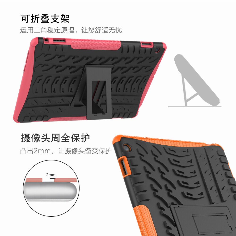 Etui til huawei mediapad  m3 lite 10 10.1 bah -w09 bah -al00 bah -l09 cover 2 in 1 hybrid robust holdbar silicium coque funda