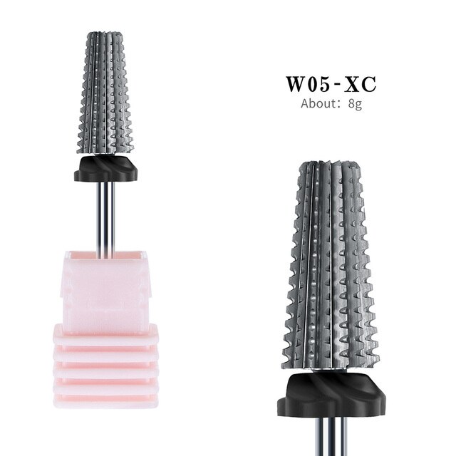 Brocas para uñas 5 en 1, removedor de cutículas de acrílico, broca de acero de tungsteno, herramienta de manicura y pedicura para salón de casa: W05