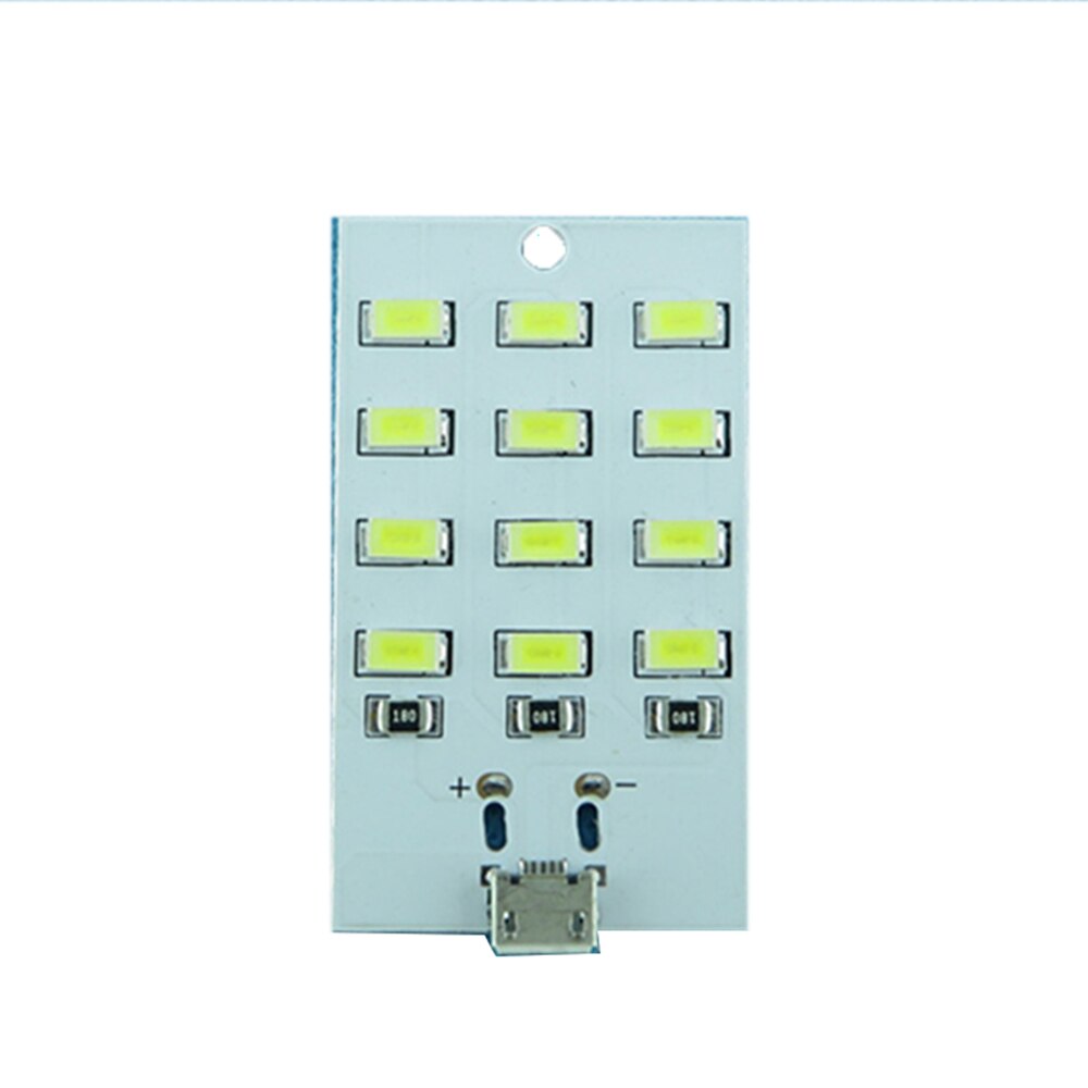1Pcs 5730 Smd 5V 430mA ~ 470mA Wit Mirco Usb 5730 Led Verlichting Panel Usb Mobiele licht Noodverlichting Nachtlampje: 12 lamp beads