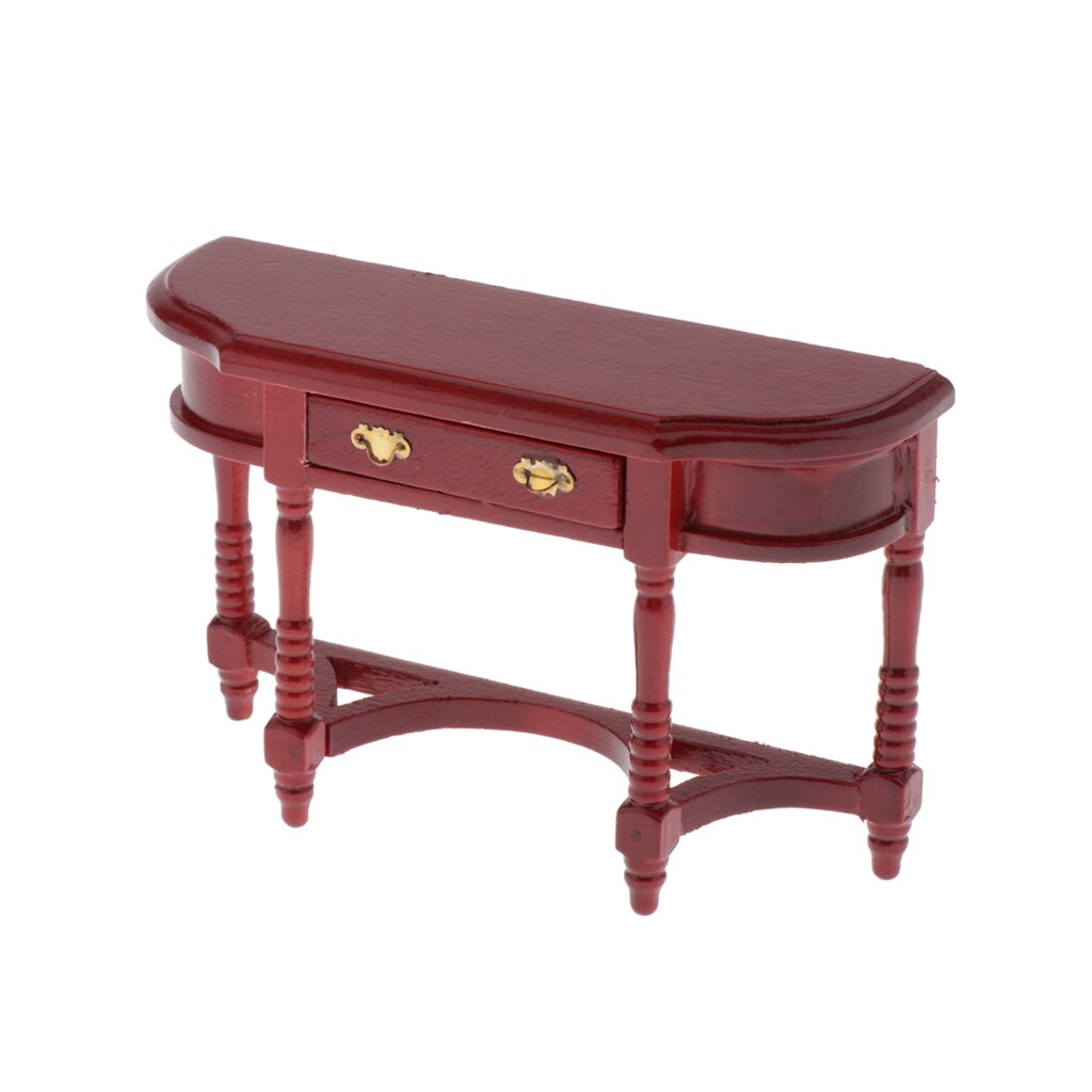 1:12 Dollhouse Half-Ronde Tafel Model Miniatuur Houten Meubels Bureau