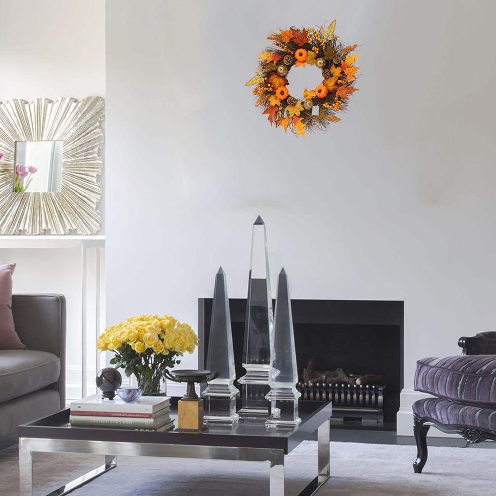 45/60Cm Pompoen Dennenappel Krans Bloemen Kransen Deur Krans Voor Bruiloft Home Party Decoratie Kerst Thanksgiving
