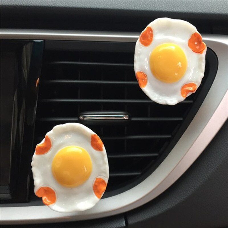Cartoon ei luchtverfrisser geur auto ornament auto stopcontact airconditioning uitlaat parfum clip schattige auto decoratie