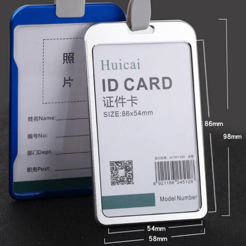 Metal Working Permit Case Badge Holder Exhibition Name ID Card Holder Card Cover Lanyard Staff Work Pass Card Sleeve Neck Strap