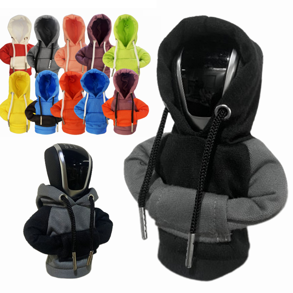 Gearbox Handle Hoodie Night Sweatshirts Handbrake Cover Universal Car Gear Lever Knob Cover Gearshift Hoodie For Gearbox
