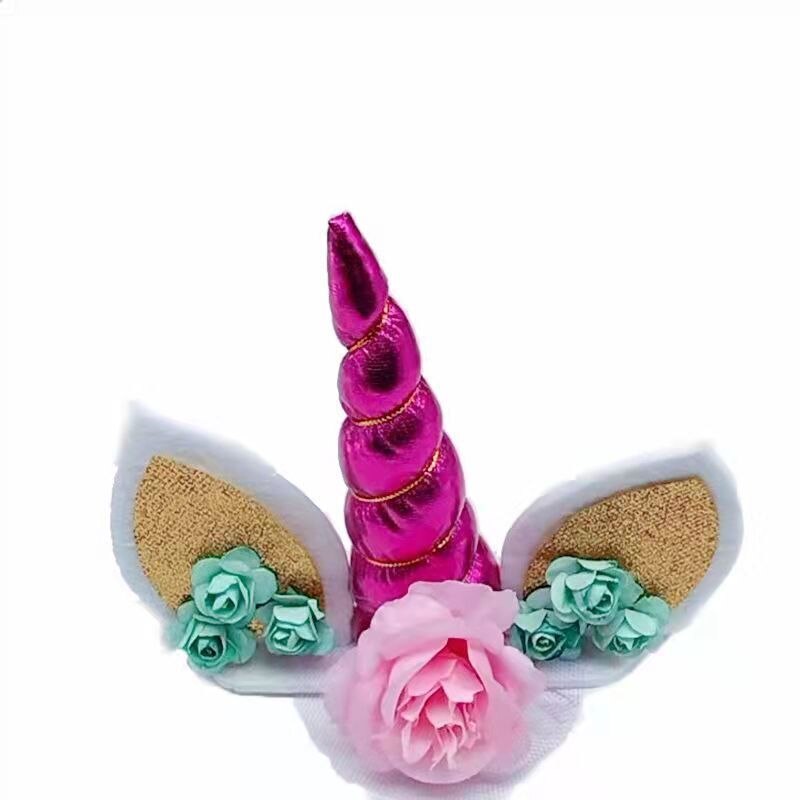 Décoration de gâteau en corne de licorne pour anniversaire, fournitures de décoration de gâteau pour fête prénatale, mariage