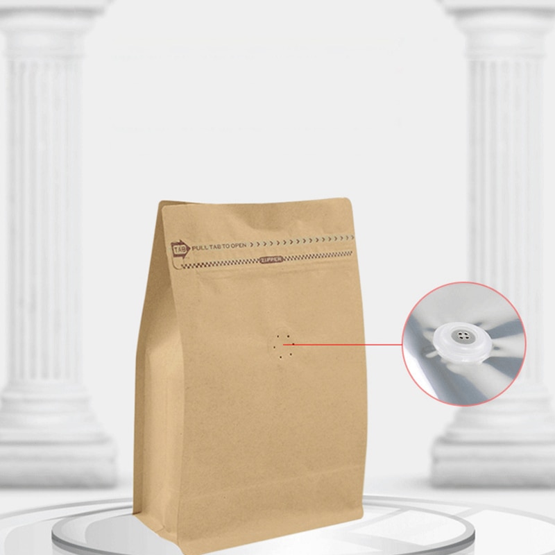 thumbnail interactive-video image 1 of Rightpak Kraft Stand-Up Pouches With Valve - Resealable Zipper, Brown Paper Bags For Coffee & Nuts 1 of 4