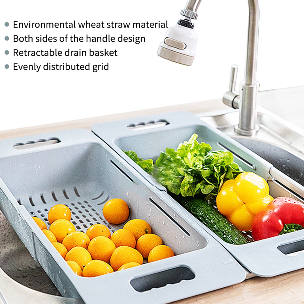 Colador plegable de cocina para frutas y verduras, escurridor, cesta de plástico para lavar, escurridor de alimentos